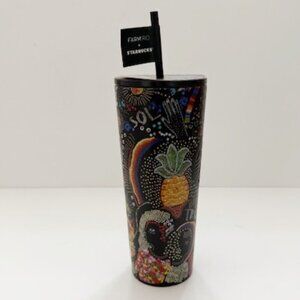 Early Release Starbucks Farm Rio Summer 2025 Black Rainbow Tropical 24oz Tumbler